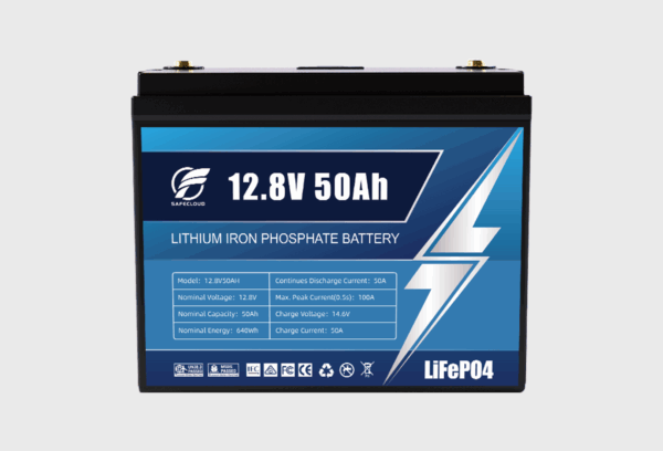Safecloud 12V 50Ah Lithium Battery for Marine, RV