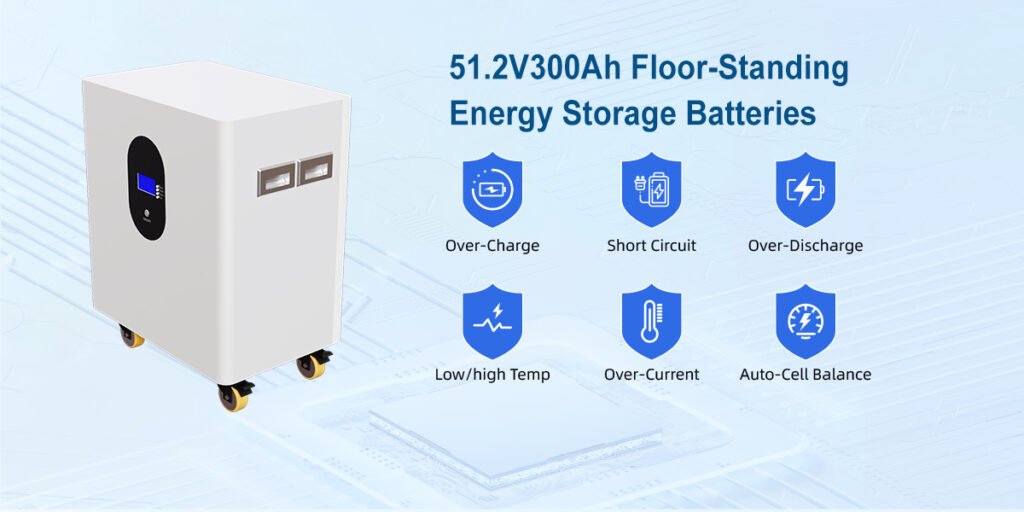 safecloud Energy storage batteries 01 1 - 51.2V Floor Mounted Solar Battery For Household for 15kwh