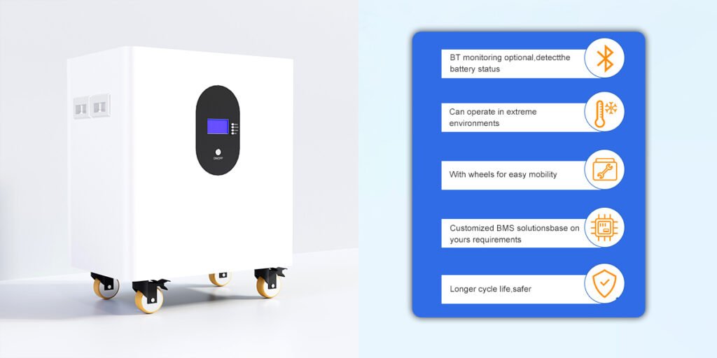 safecloud Energy storage batteries 02 - 51.2V Floor Mounted Solar Battery For Household for 15kwh