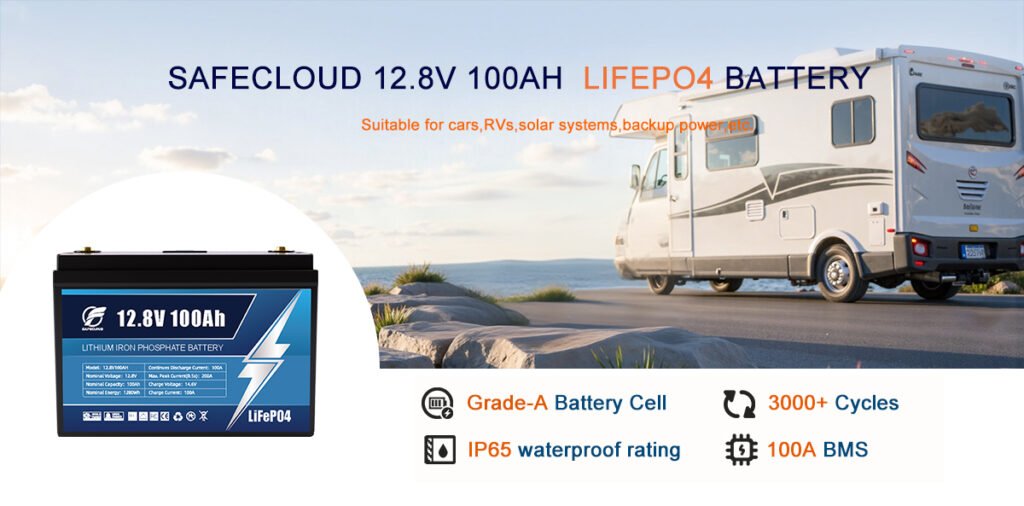 12100 04 01 - Safecloud 12V 100Ah LiFePO4 Lithium Deep Cycle Battery