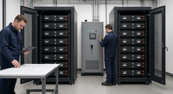 01 indoor hv rack system 700x380 1 - Commercial Industrial Ess Solutions